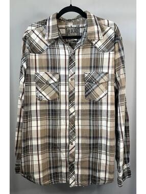 BKE Pearl Snap Athletic Fit Men’s Shirt Men’s Size XL